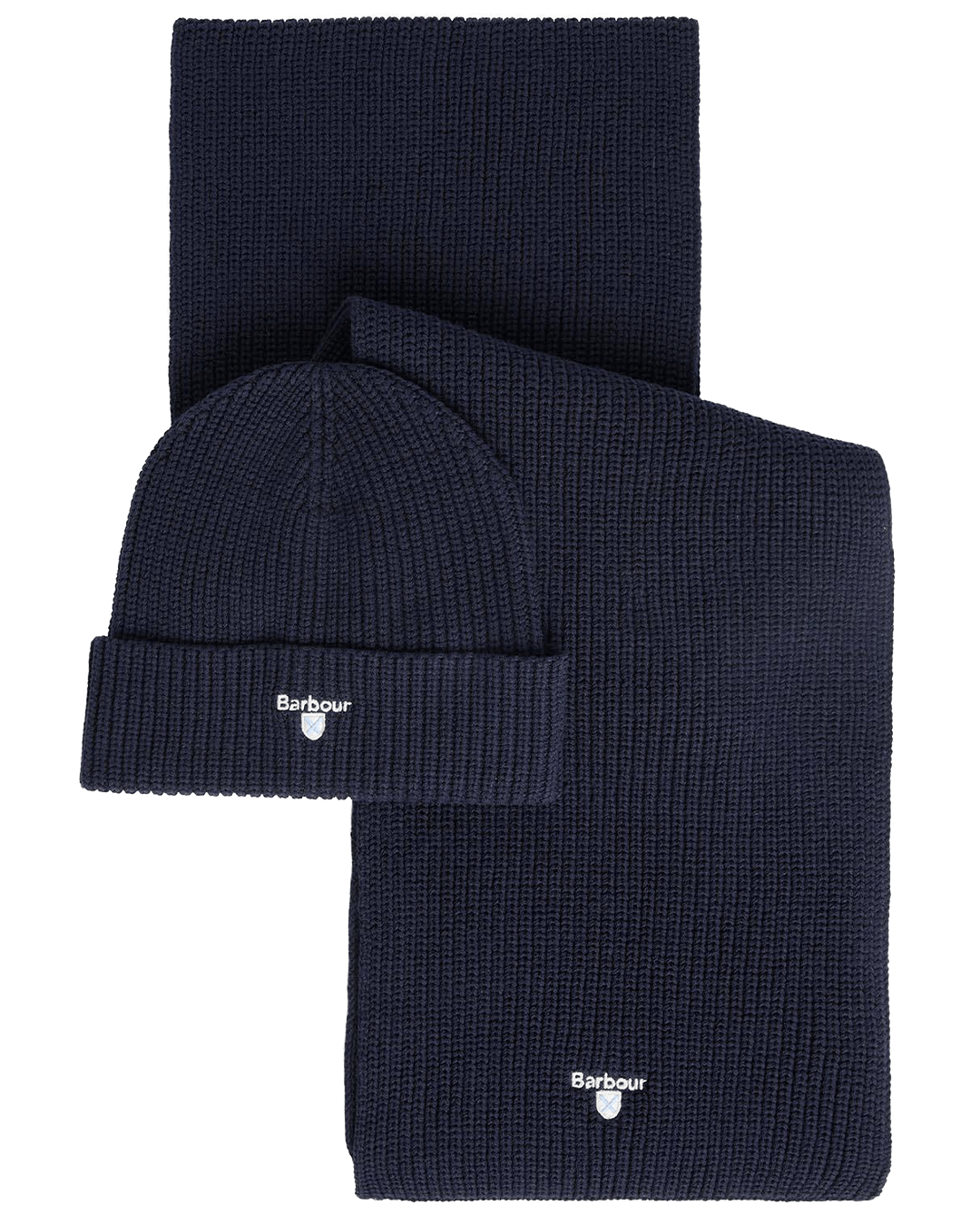 Barbour Hats ONE Barbour Navy Cascade Scarf & Beanie Gift Set