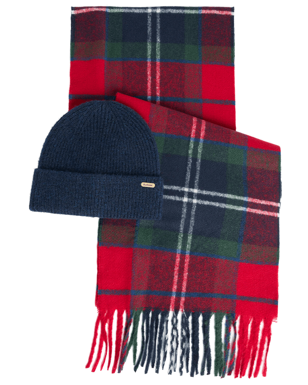 Barbour Hats ONE Barbour Red Olivia Beanie & Scarf Gift Set