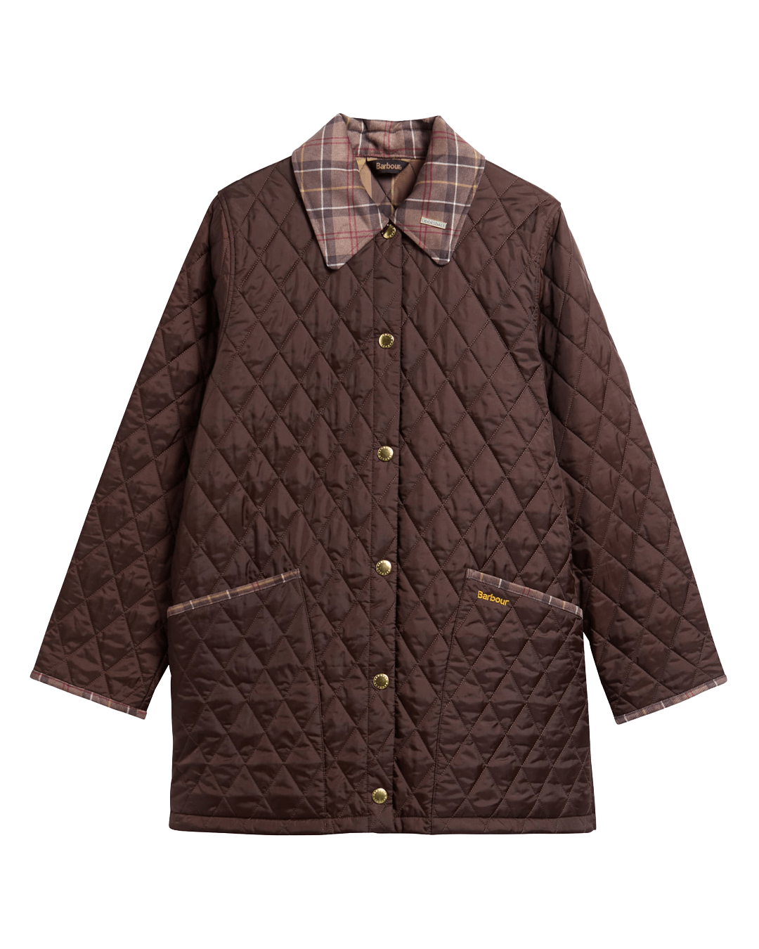 Barbour Jackets Barbour Rustic Brown Tartan Cropped Liddesdale Quilted Jacket