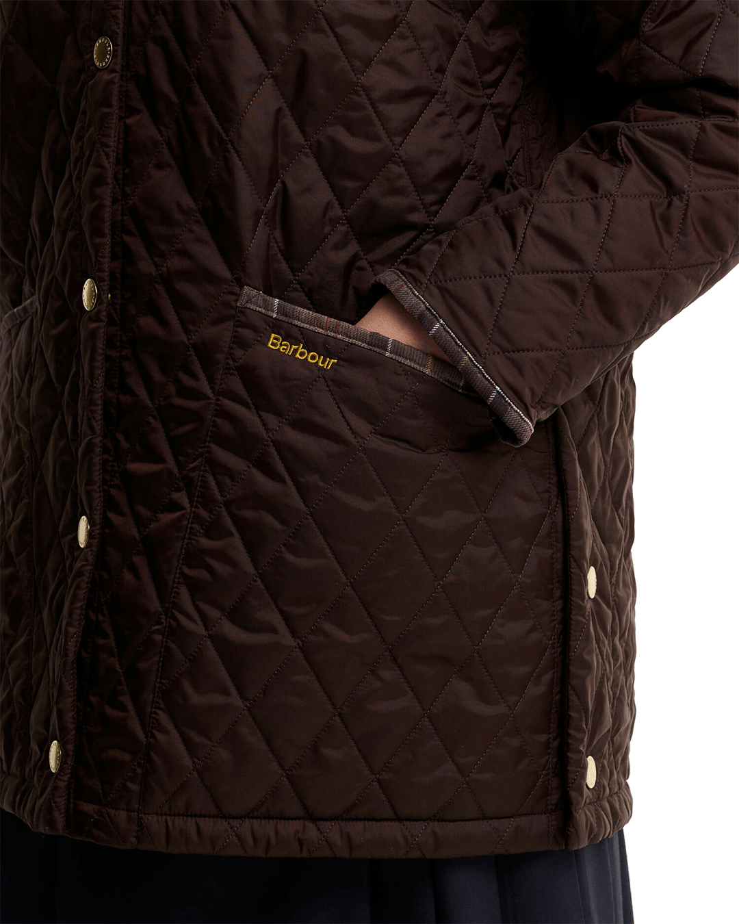 Barbour Jackets Barbour Rustic Brown Tartan Cropped Liddesdale Quilted Jacket