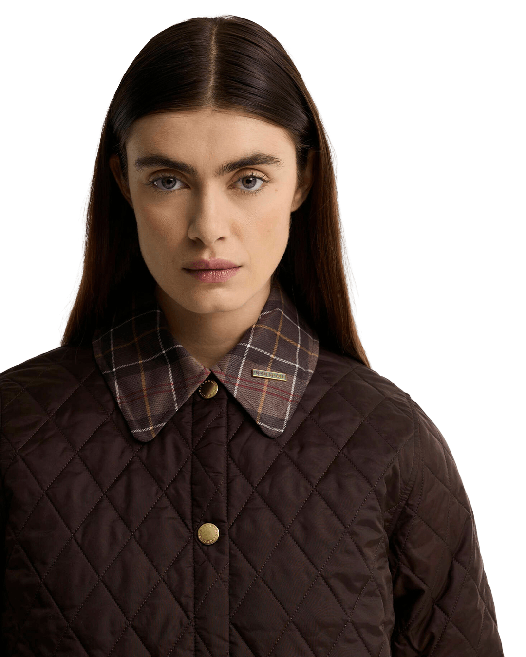 Barbour Jackets Barbour Rustic Brown Tartan Cropped Liddesdale Quilted Jacket