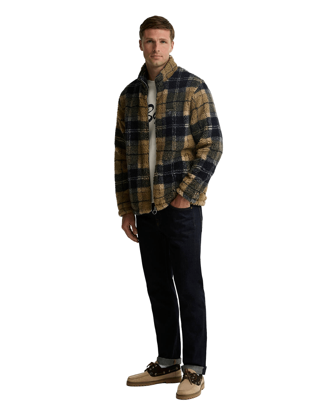 Barbour Jumpers Barbour Brown Dress Tartan Zip-Through Fleece