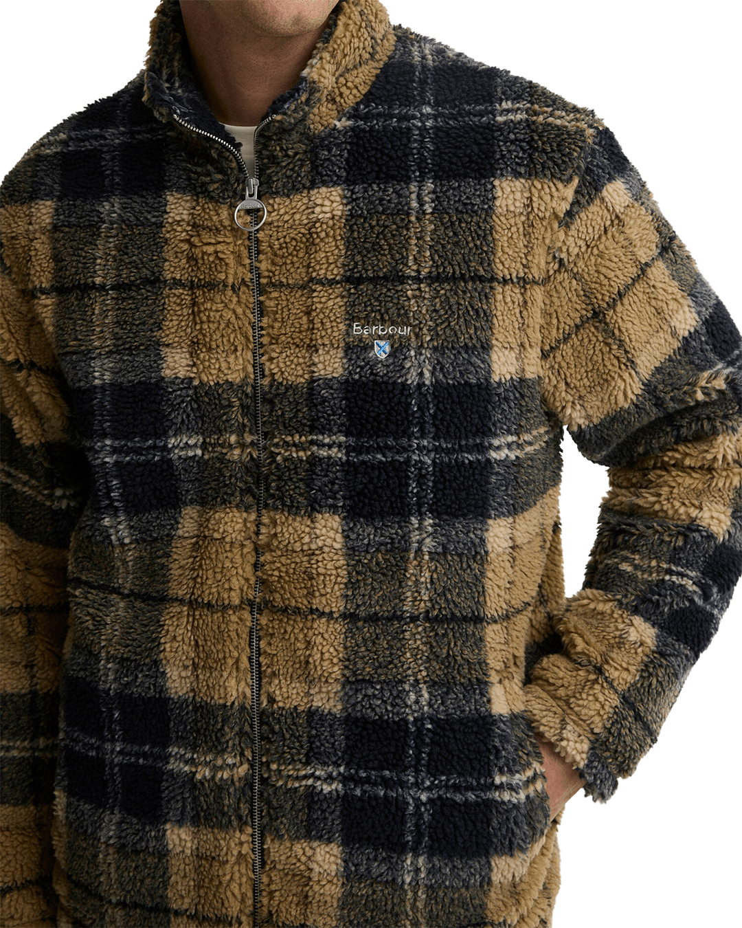 Barbour Jumpers Barbour Brown Dress Tartan Zip-Through Fleece