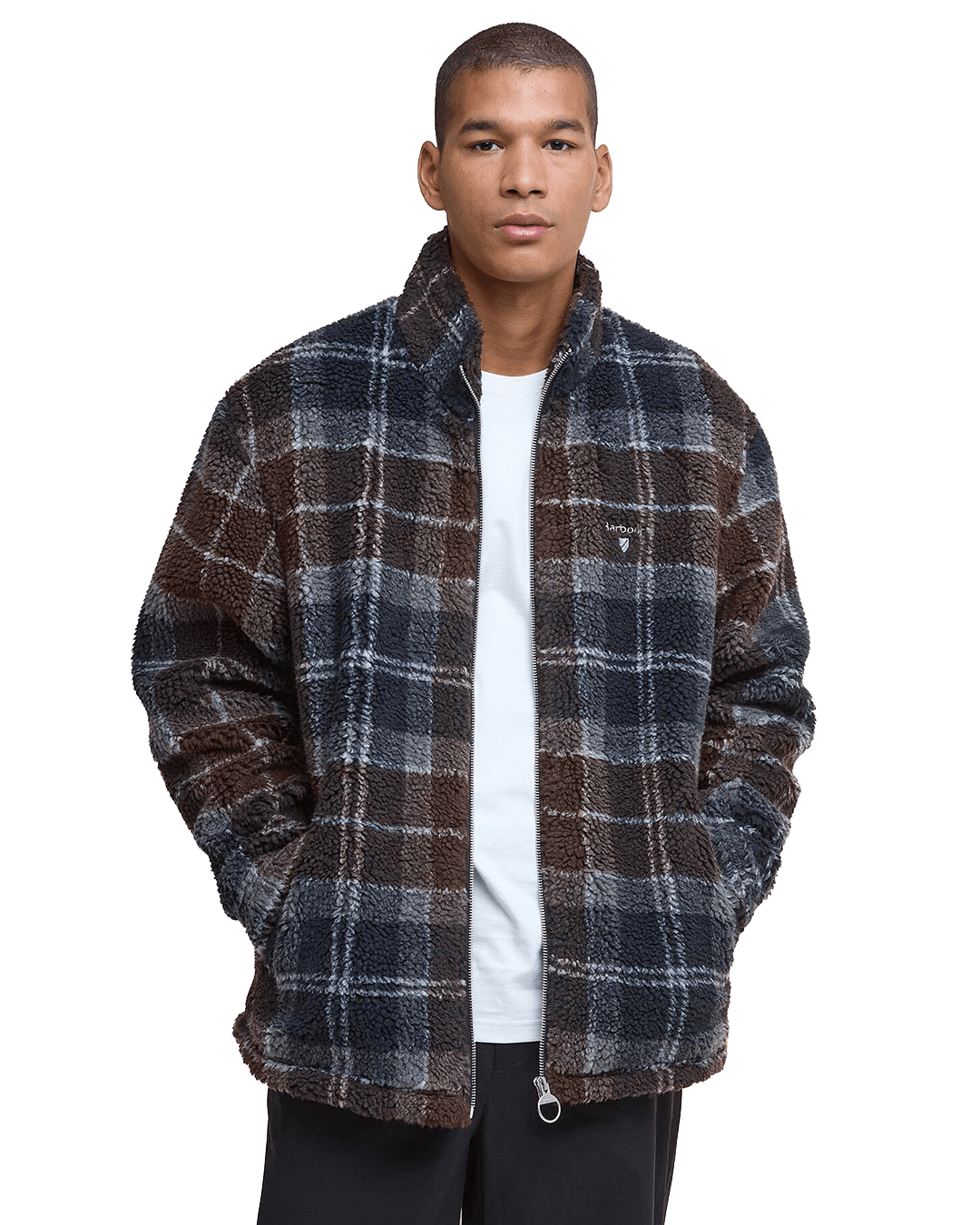 Barbour Jumpers 2XL Barbour Dark Brown Tartan Zip-Through Fleece