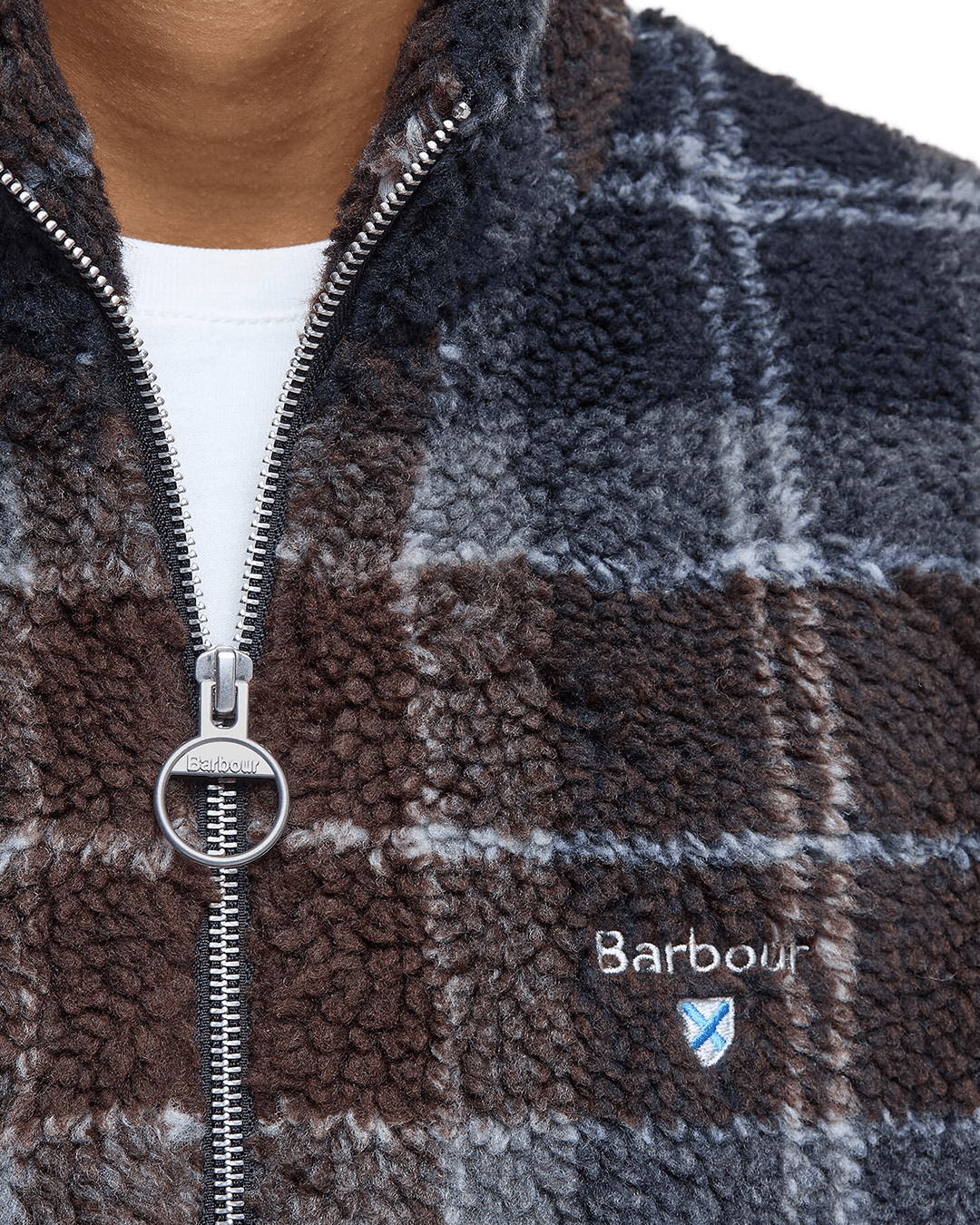 Barbour Jumpers 2XL Barbour Dark Brown Tartan Zip-Through Fleece