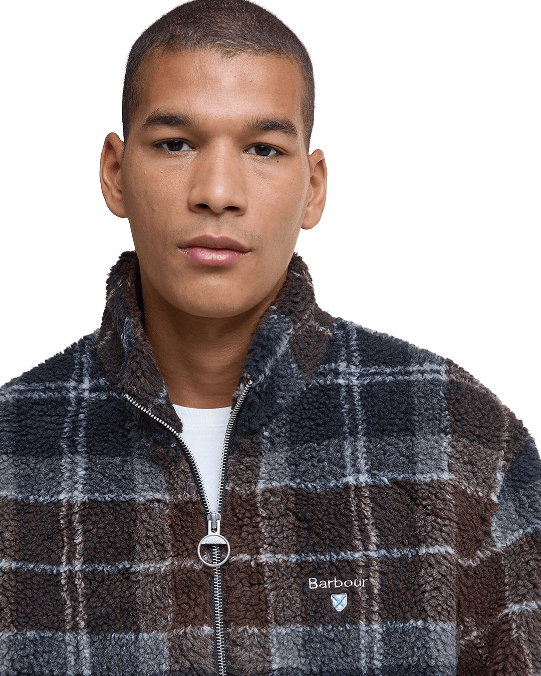Barbour Jumpers 2XL Barbour Dark Brown Tartan Zip-Through Fleece