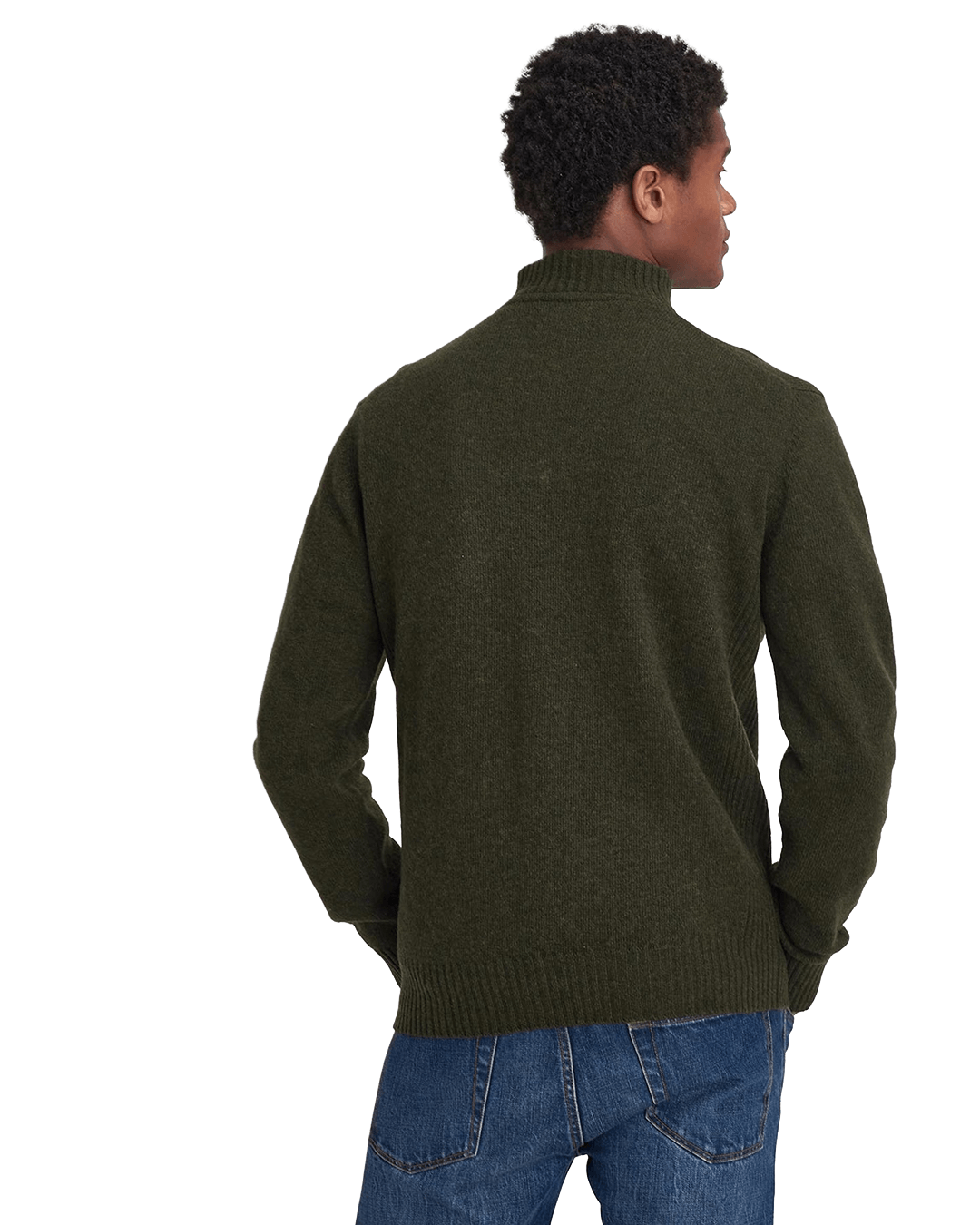 Barbour Jumpers Barbour Dark Green Essential Lambswool Half-Zip Jumper