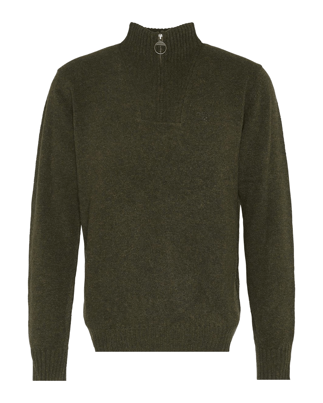 Barbour Jumpers Barbour Dark Green Essential Lambswool Half-Zip Jumper