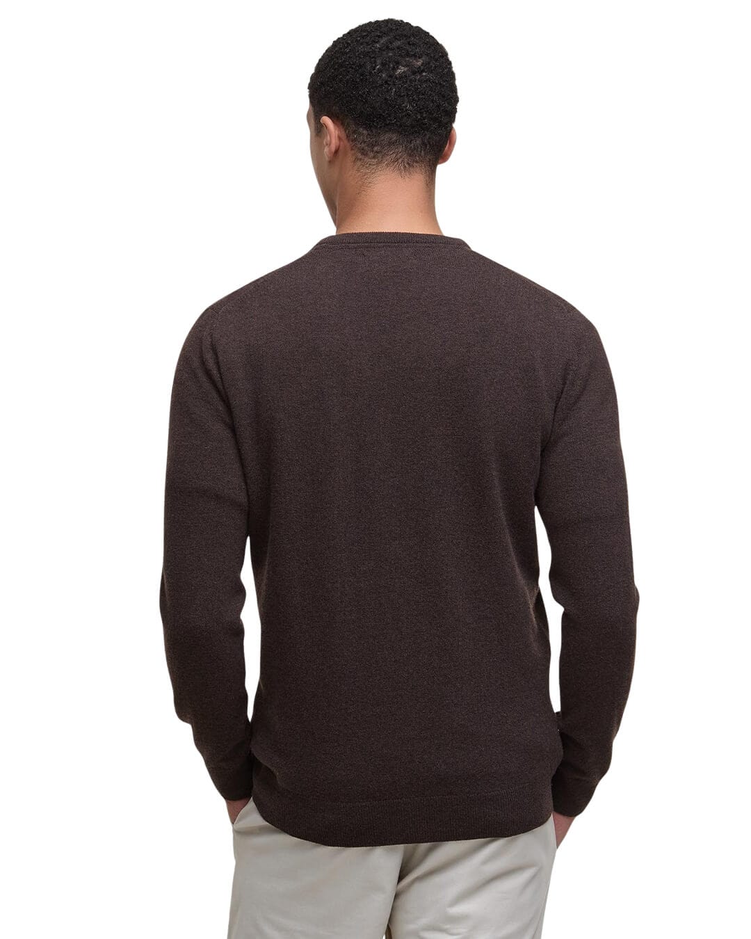 Barbour Jumpers Barbour ESSENTIAL LAMBSWOOL CREW NECK BR17 DARK OAK