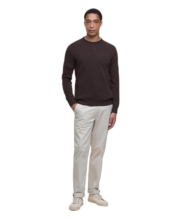 Barbour Brown Crew Neck Br17 Dark Oak - Bortex Fine Tailoring