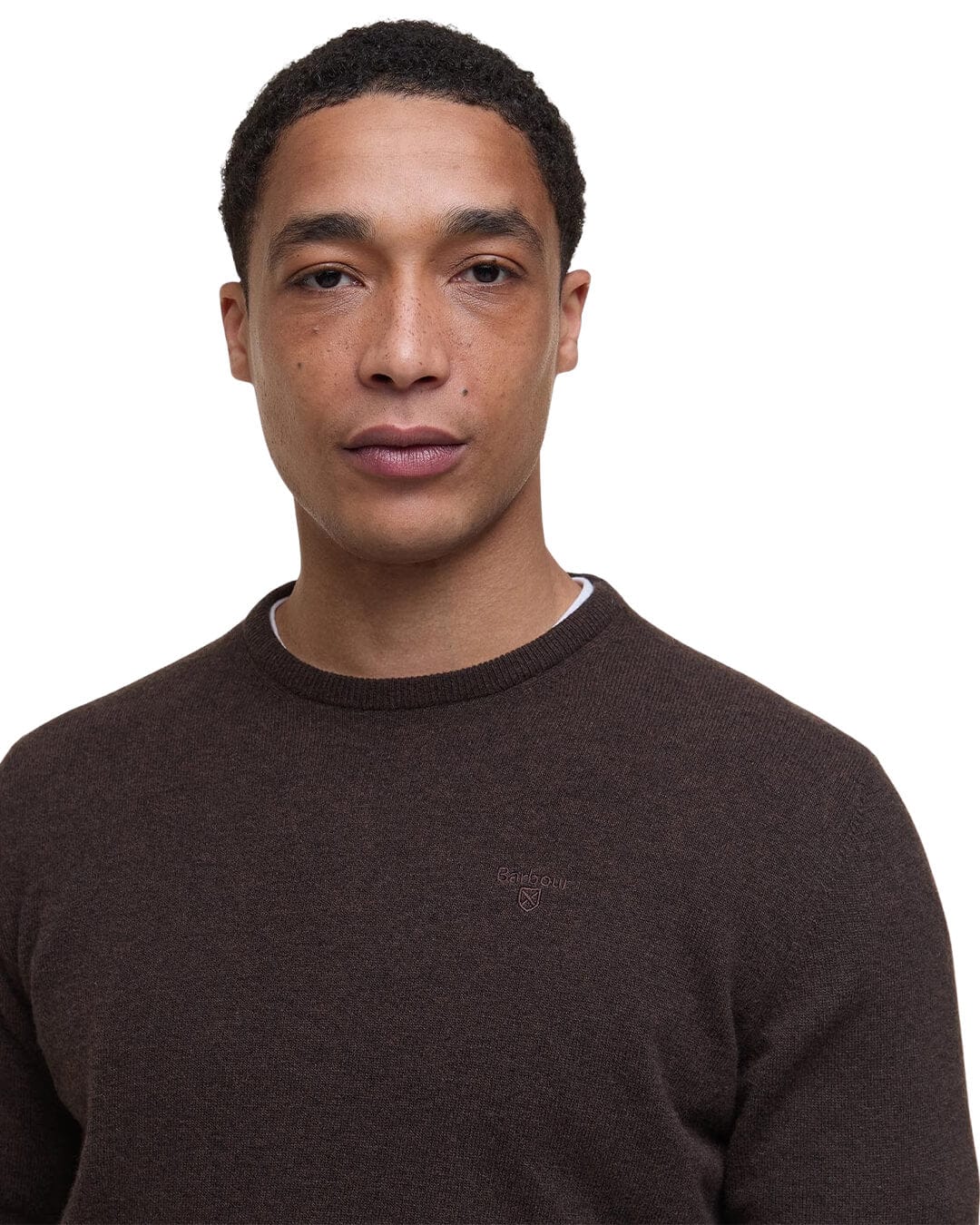 Barbour Jumpers Barbour ESSENTIAL LAMBSWOOL CREW NECK BR17 DARK OAK