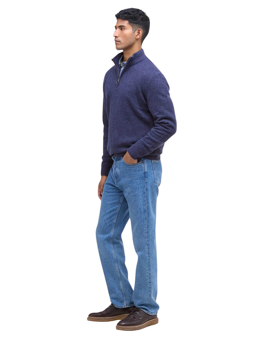 Barbour Jumpers Barbour ESSENTIAL TISBURY HALF ZIP BL91 DEEP BLUE