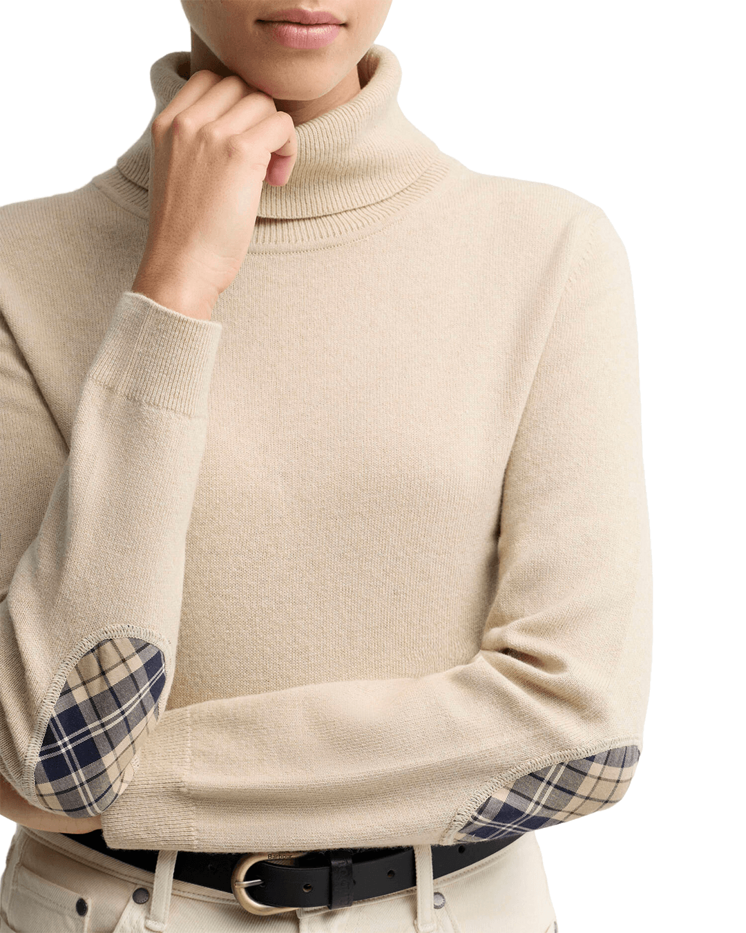 Barbour Jumpers Barbour Honey Tartan Pendle Roll Collar Jumper