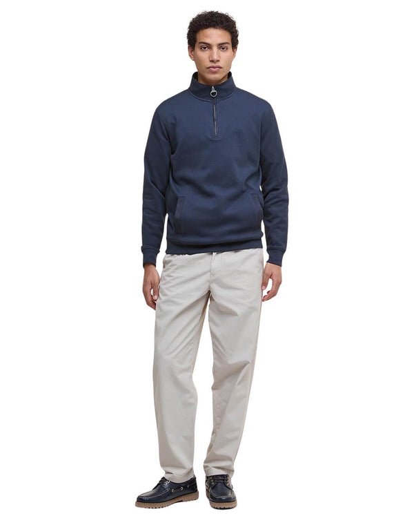 Barbour Navy Lambeth H Zip Sweat Ny91 - Bortex Fine Tailoring