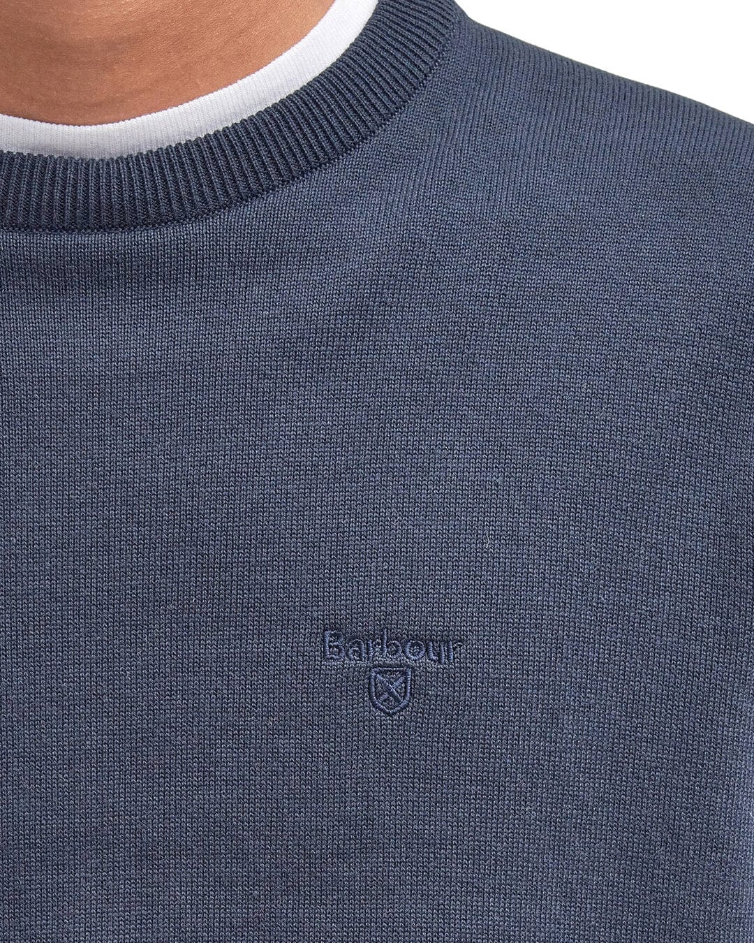 Barbour Jumpers Barbour Navy Pima Cotton Crew