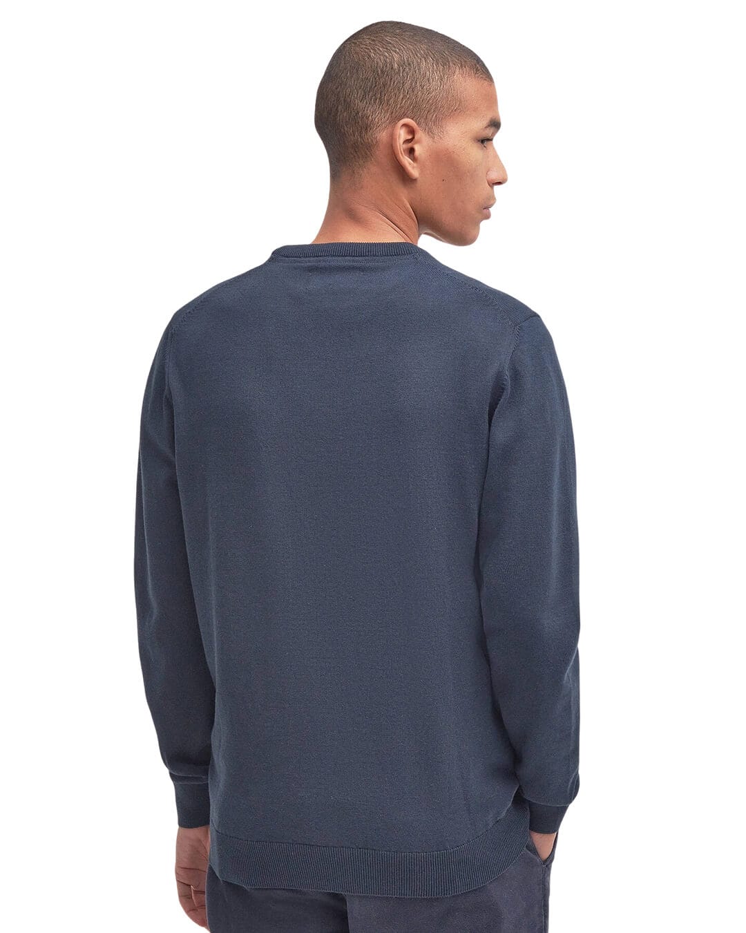 Barbour Jumpers Barbour Navy Pima Cotton Crew