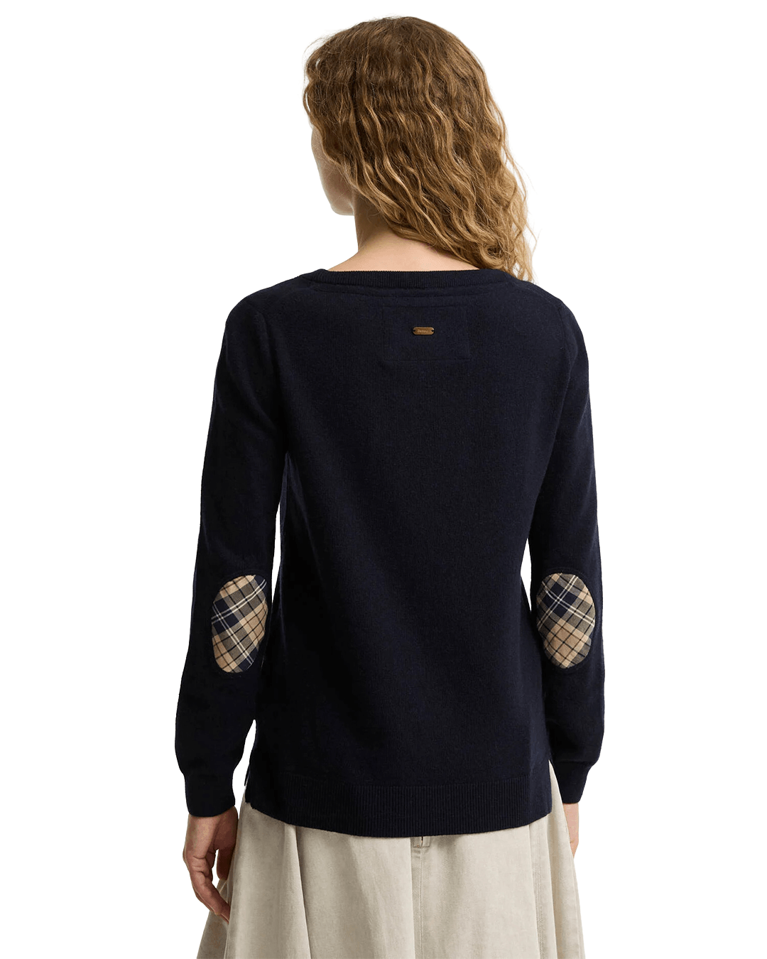 Barbour Jumpers Barbour Navy Tartan Pendle Crew Knit Jumper