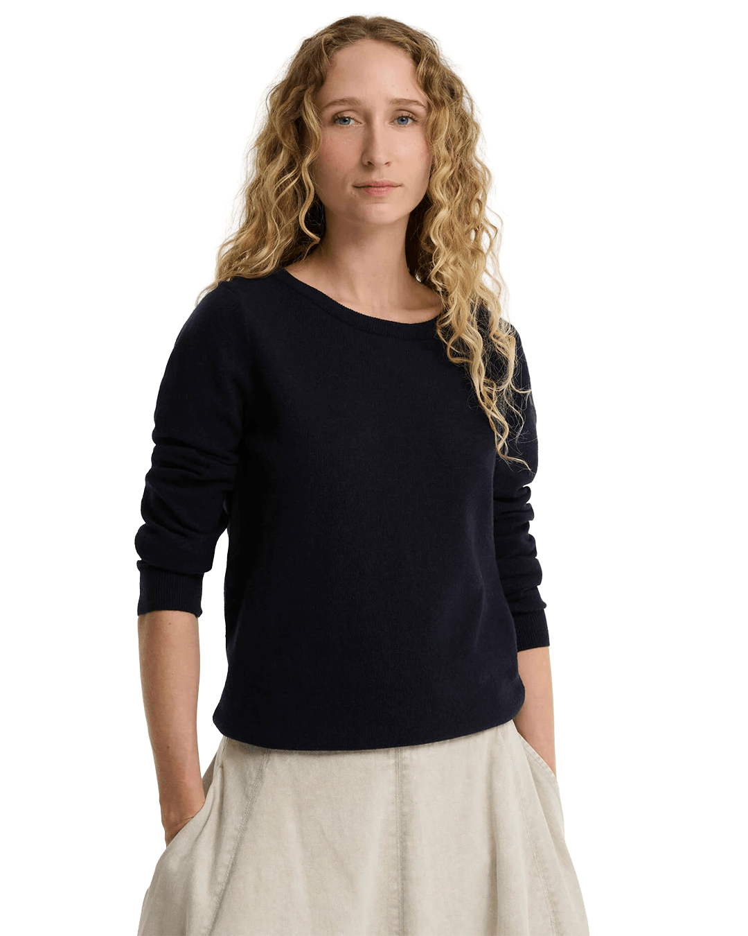 Barbour Jumpers Barbour Navy Tartan Pendle Crew Knit Jumper