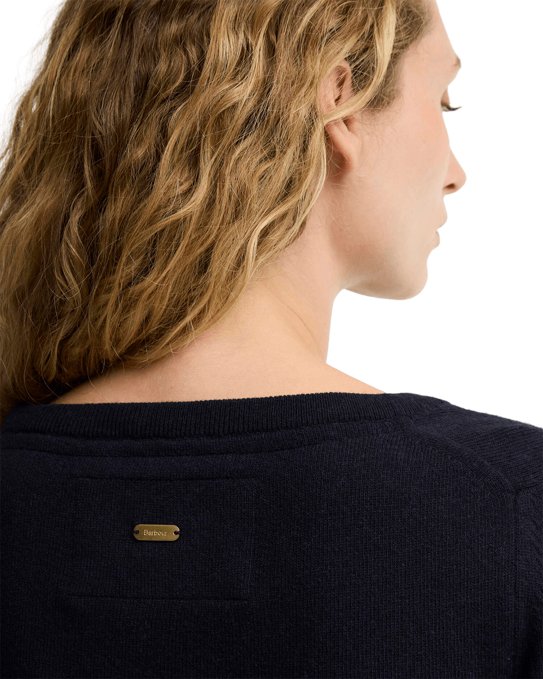 Barbour Jumpers Barbour Navy Tartan Pendle Crew Knit Jumper