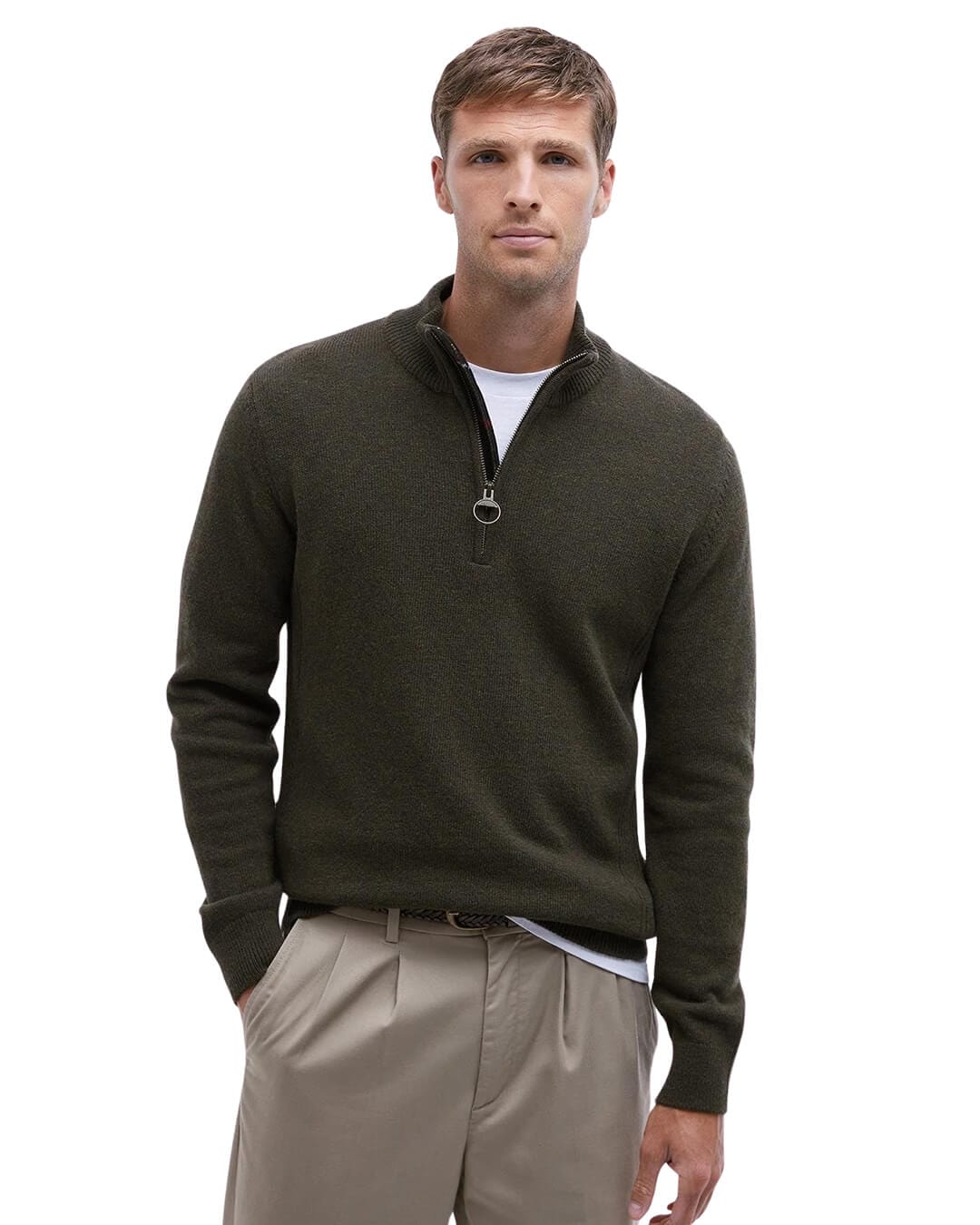 Barbour Jumpers Barbour Olive Holden Half Zip