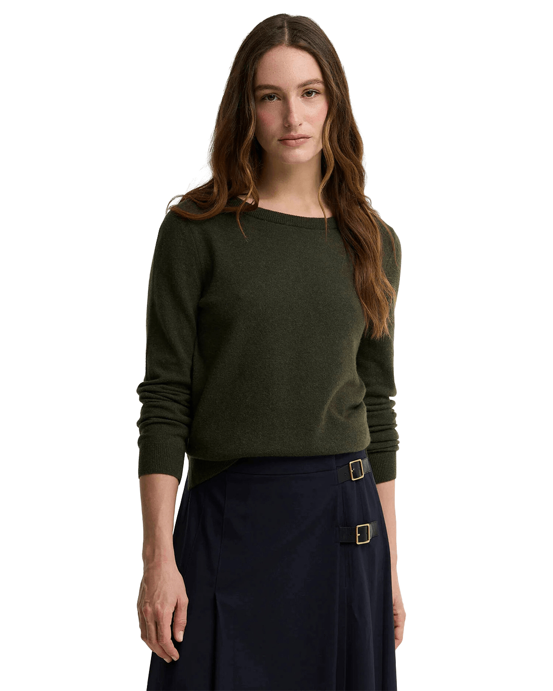 Barbour Jumpers Barbour Olive Tartan Pendle Crew Knit Jumper