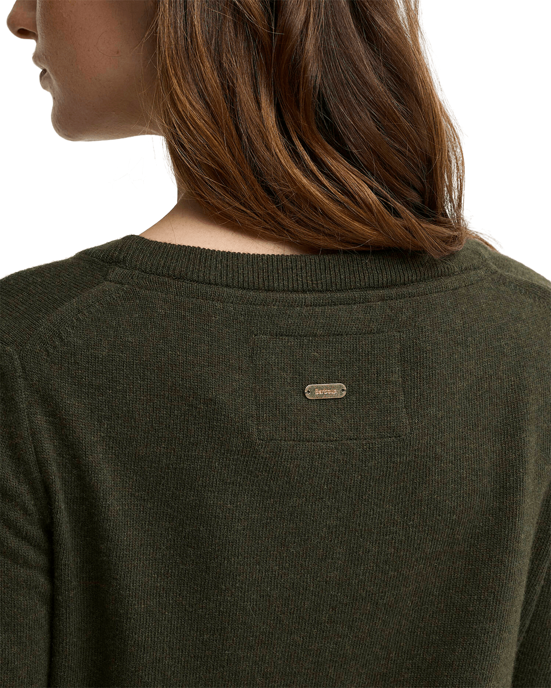 Barbour Jumpers Barbour Olive Tartan Pendle Crew Knit Jumper
