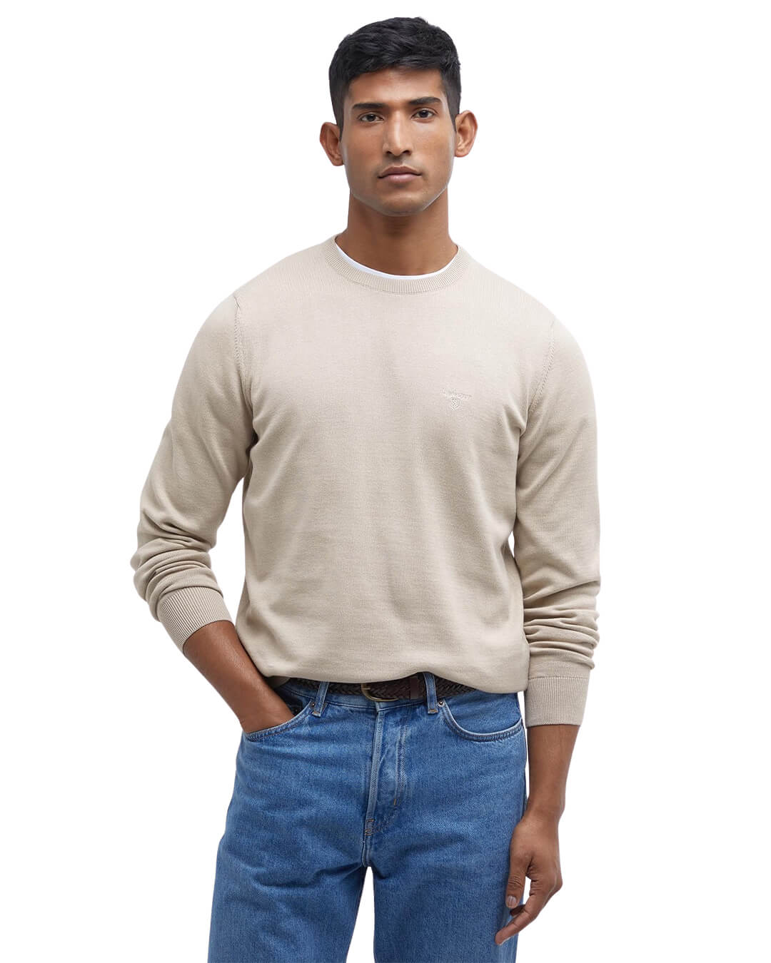 Barbour Jumpers Barbour PIMA COTTON CREW MIST BE12