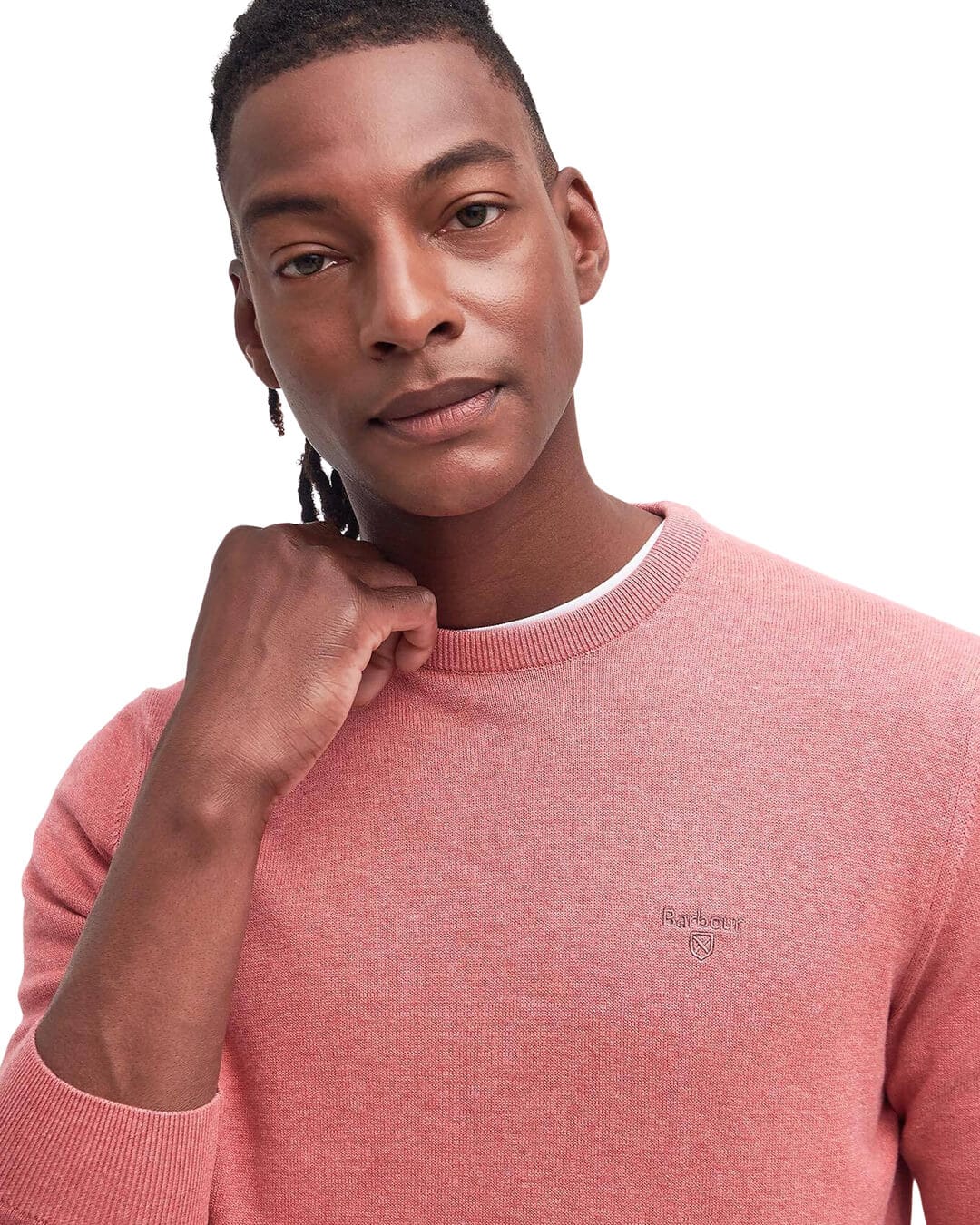 Barbour Jumpers Barbour Pink Pima Cotton Crew