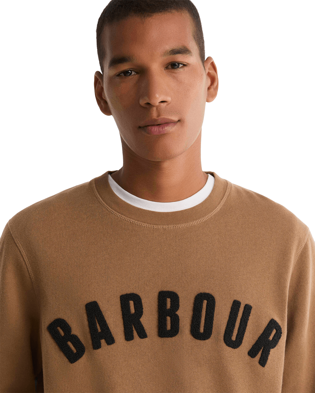 Barbour Jumpers Barbour Stone Essential Prep Logo Crew Neck Jumper