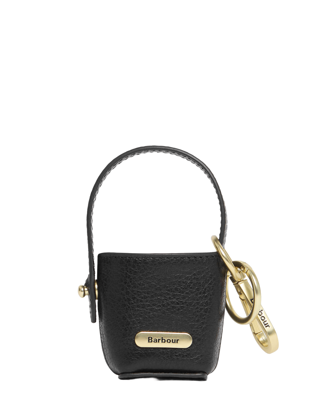 Barbour Keyrings ONE Barbour Black Barbour Leather Bucket Bag Charm Bk11 Black