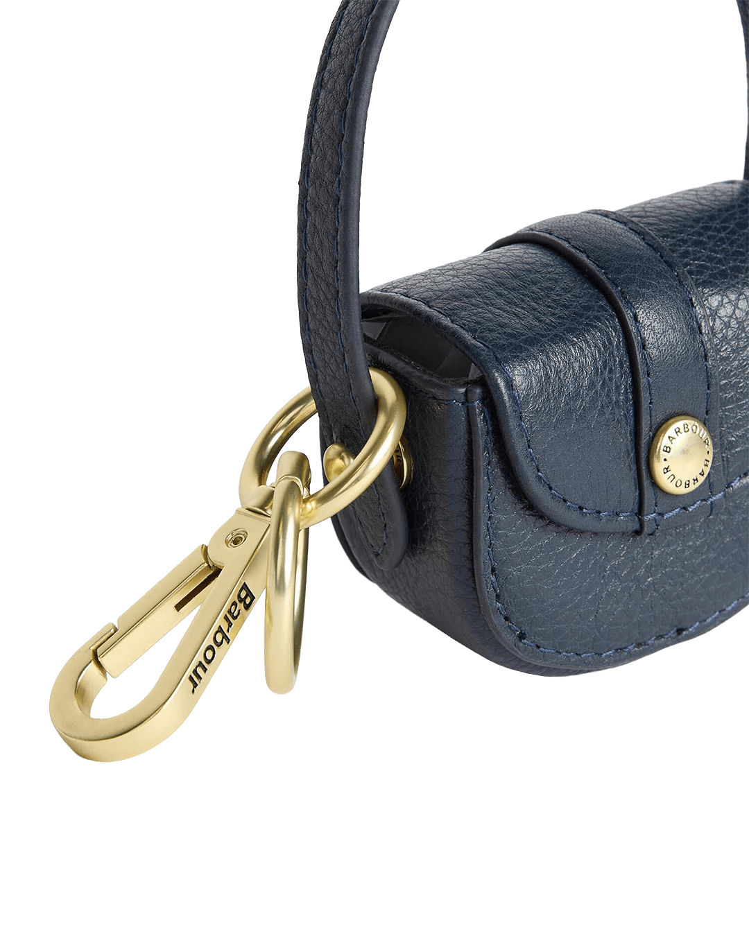 Barbour Keyrings ONE Barbour Navy Leather Mini Elm Bag Charm