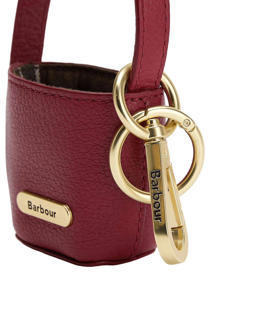 Barbour Keyrings ONE Barbour Red Leather Bucket Bag Charm