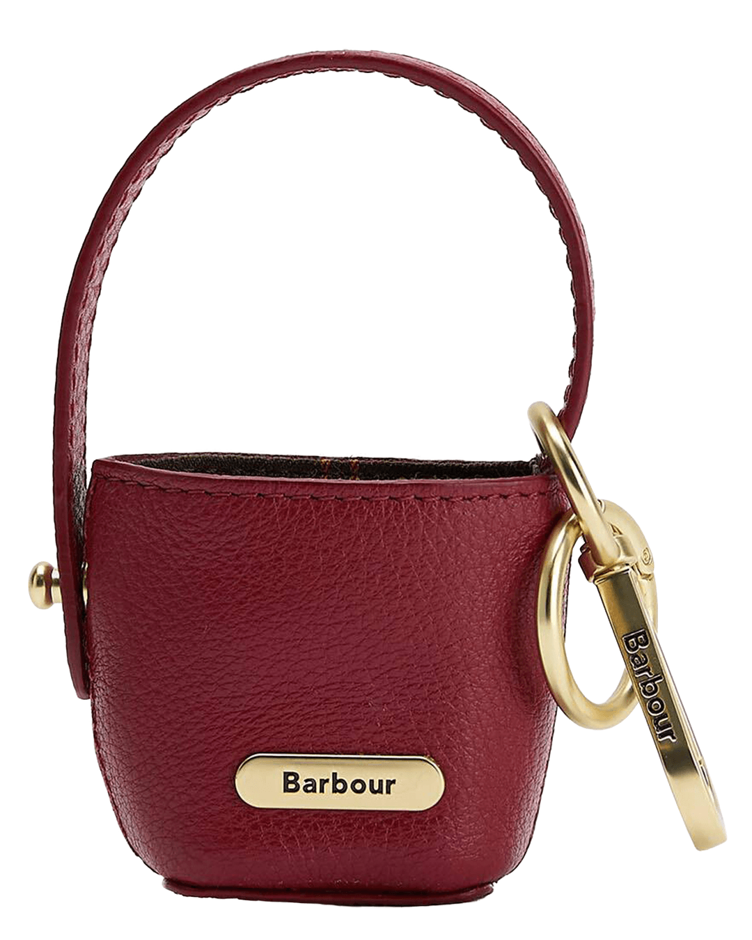 Barbour Keyrings ONE Barbour Red Leather Bucket Bag Charm