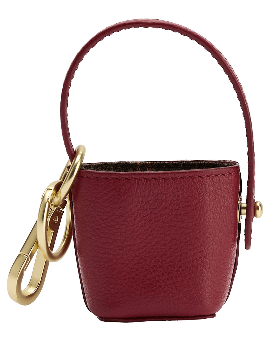 Barbour Keyrings ONE Barbour Red Leather Bucket Bag Charm