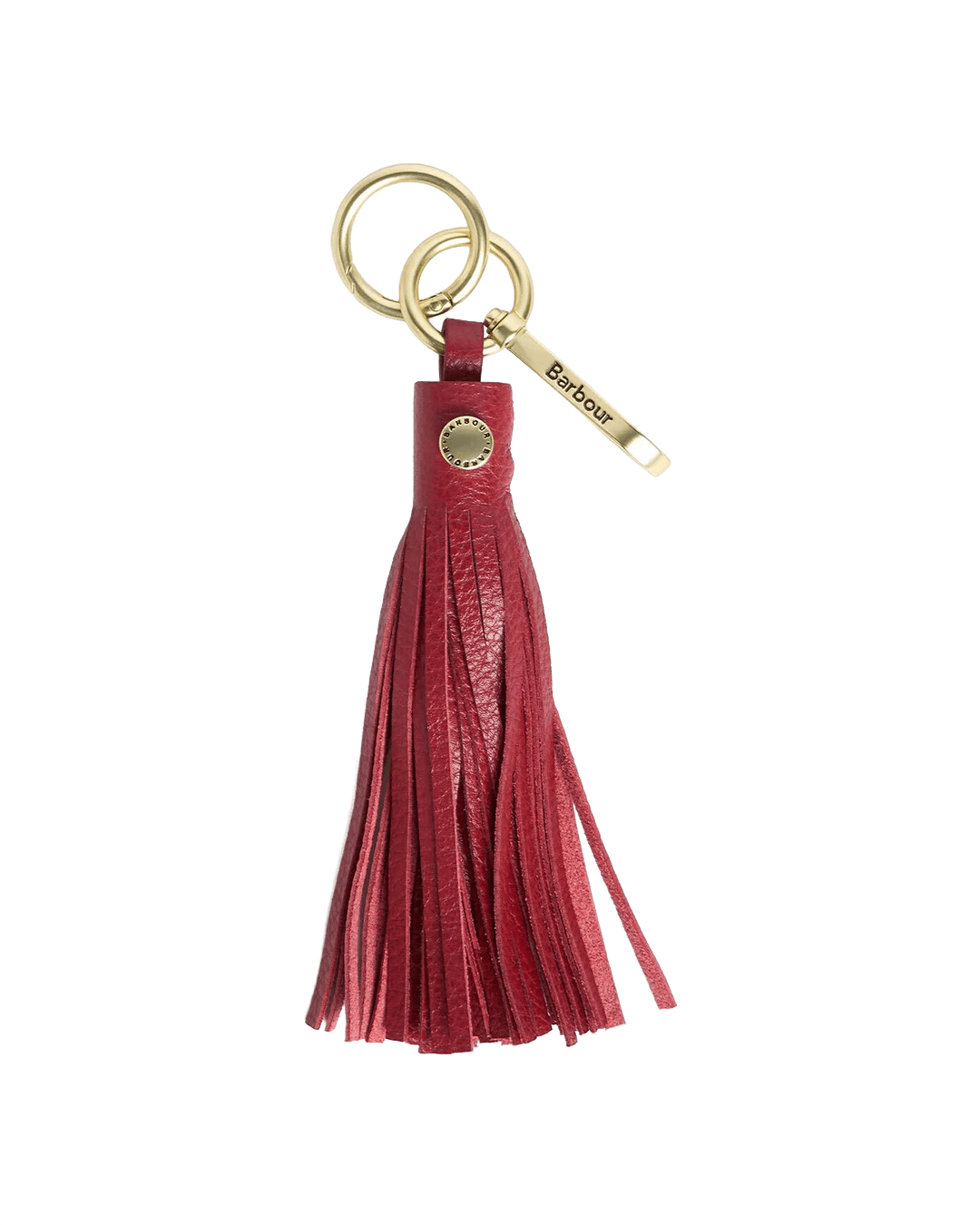 Barbour Keyrings ONE Barbour Red Tassel Leather Bag Charm