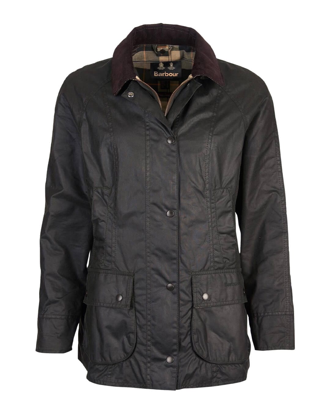 Barbour Outerwear Barbour Beadnell® Black Wax Jacket in Sage
