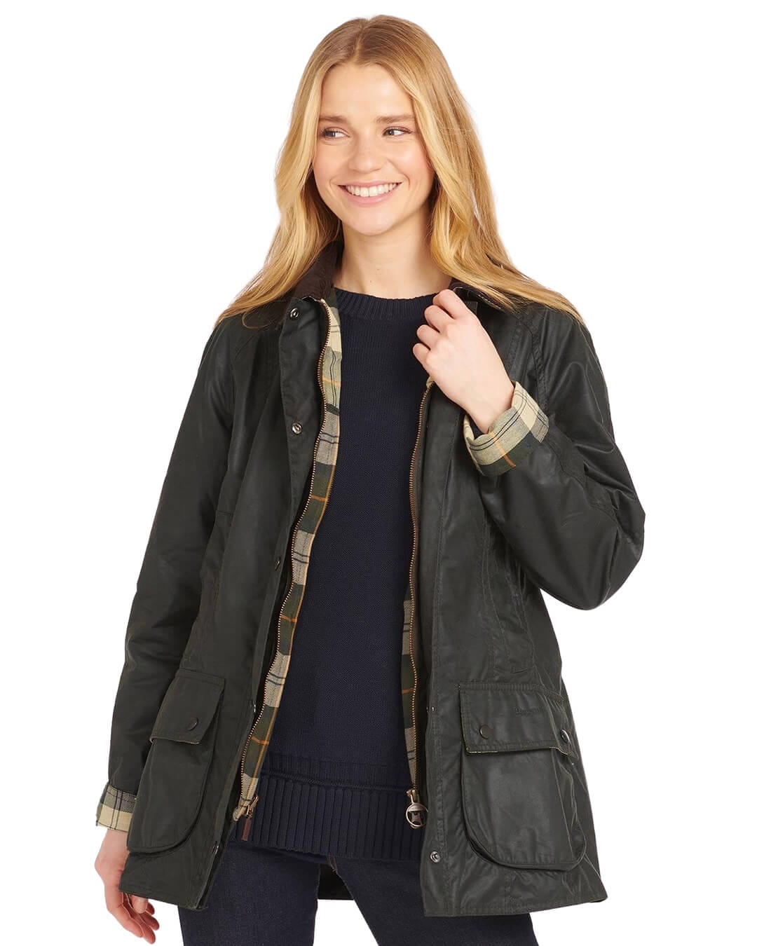 Barbour Outerwear Barbour Beadnell® Black Wax Jacket in Sage