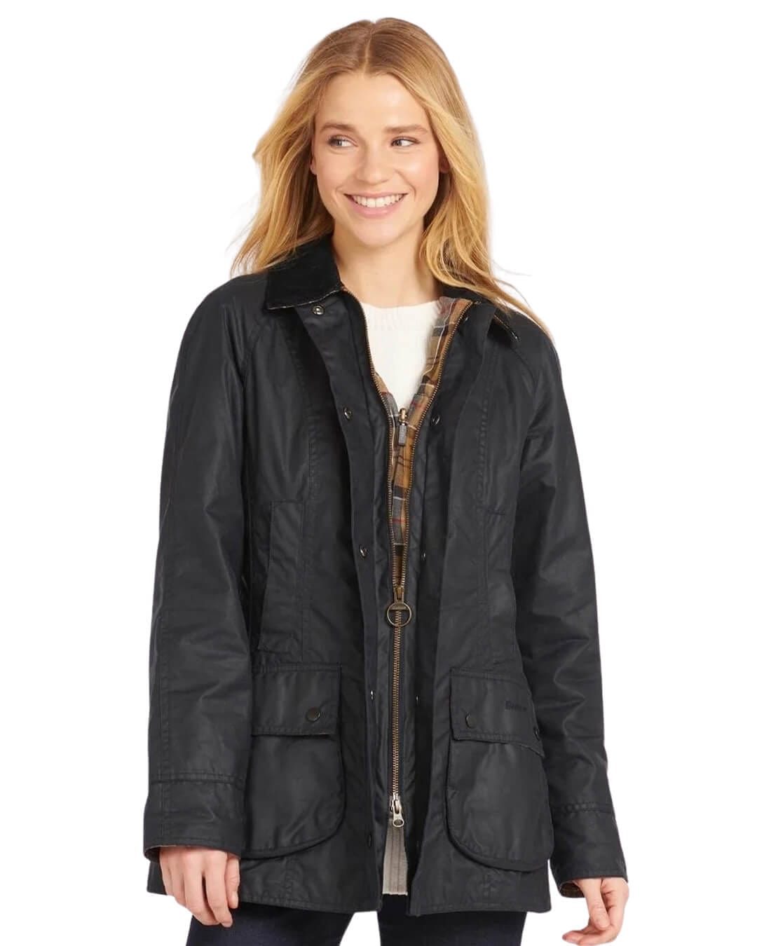 Barbour Outerwear Barbour Beadnell Navy Wax Jacket