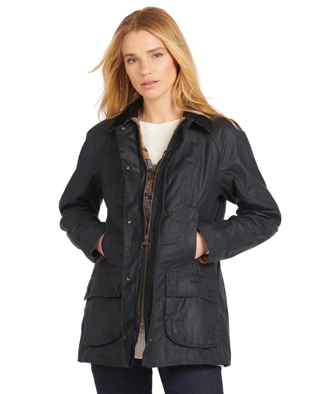 Barbour Outerwear Barbour Beadnell Navy Wax Jacket