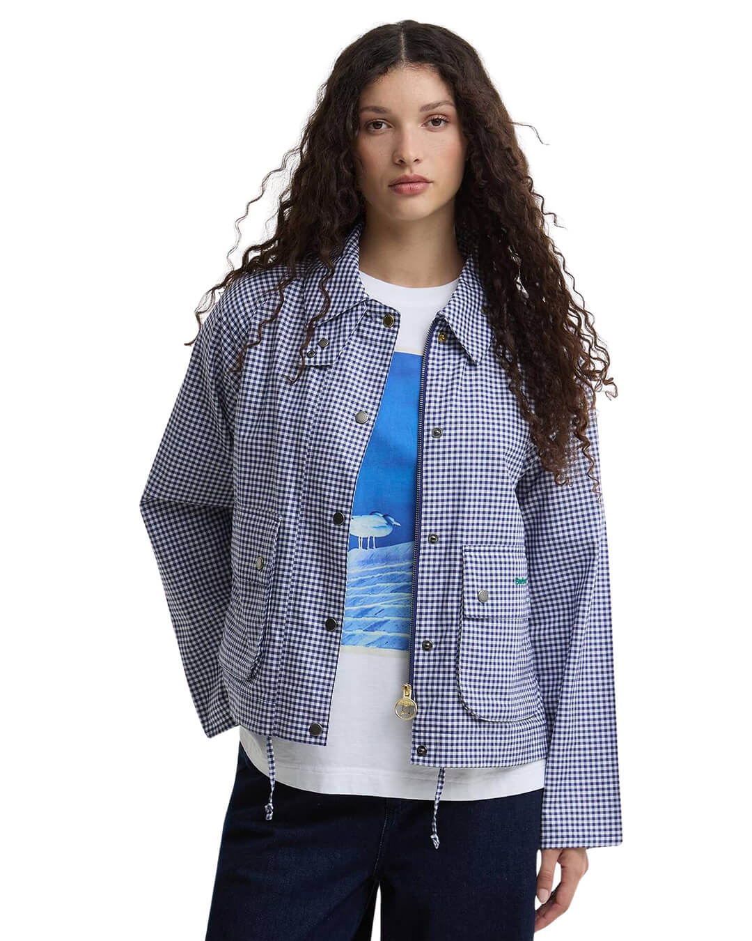 Barbour Outerwear Barbour Navy Ba X Paul Smith Gingh Spey Jkt Ny71 Navy/White Gingham