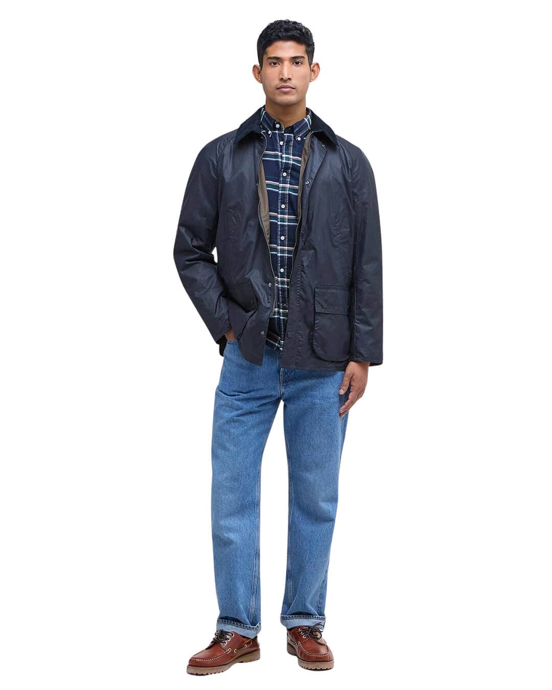 Barbour Outerwear Barbour Navy Lightweight Ashby Wax