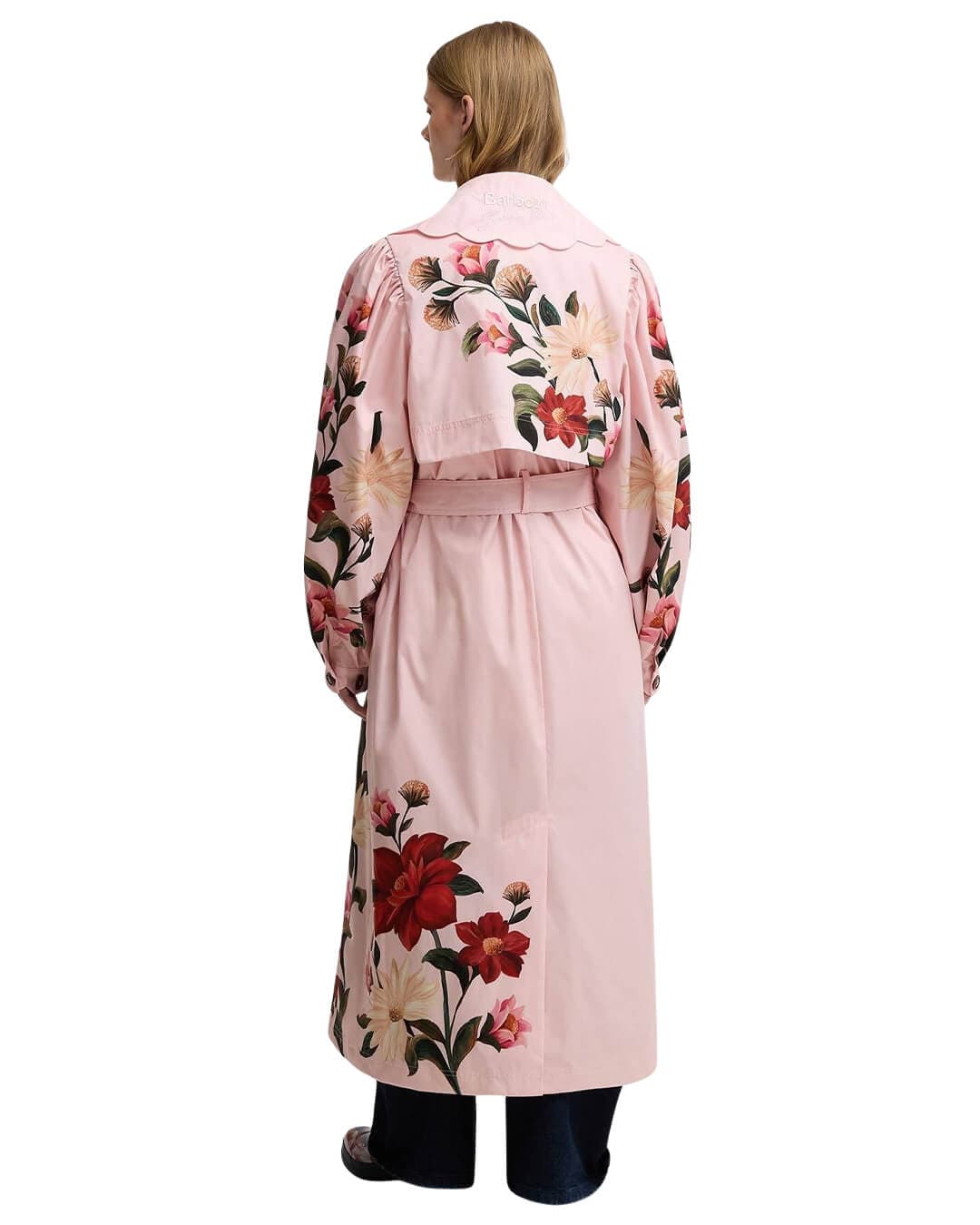 Barbour Outerwear Barbour Pink Ba X Farm Rio Bromelia Trench Wh11 Pink Edens Bloom/Cream Flower