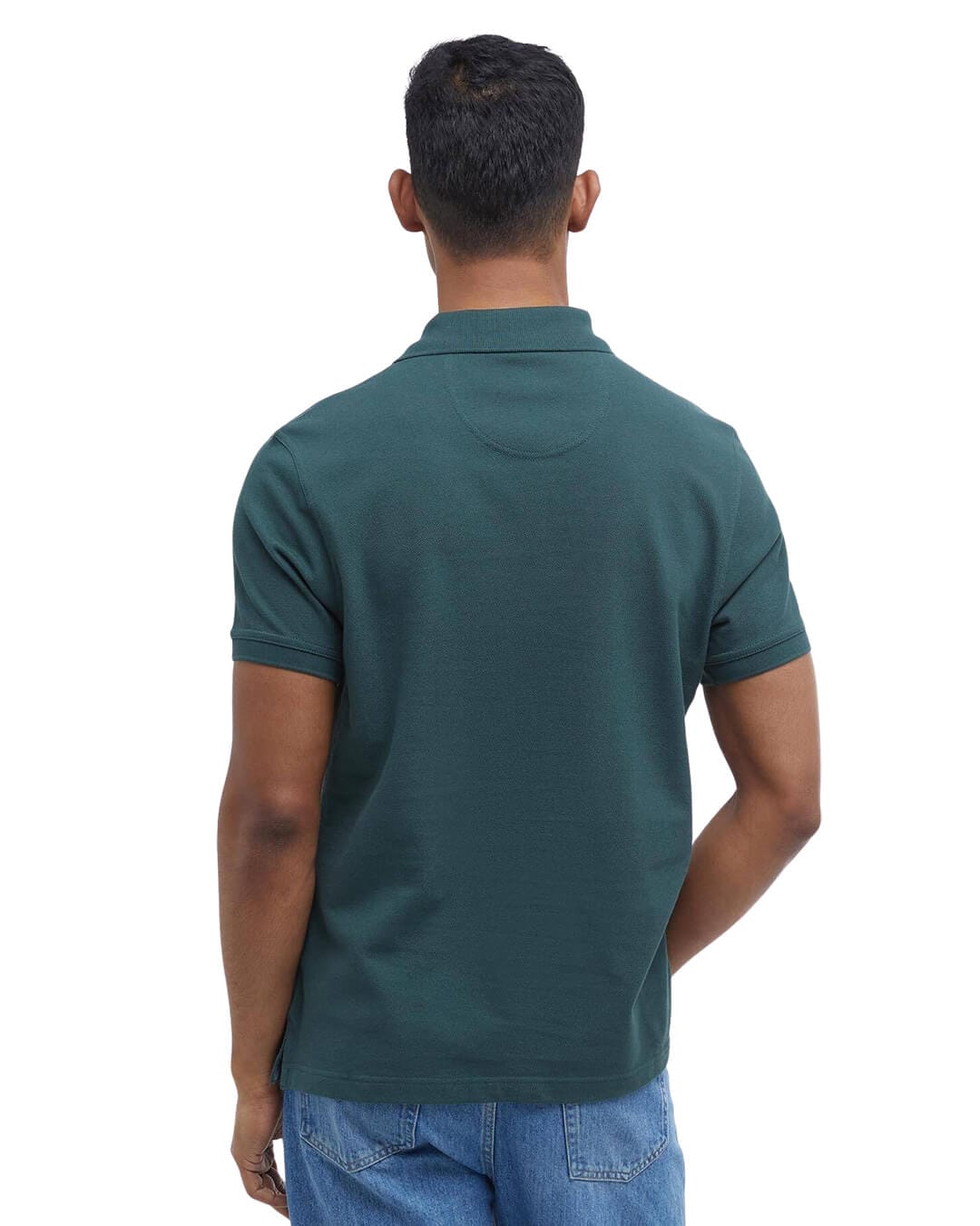 Barbour Polo Shirts Barbour Green Tartan Pique Polo