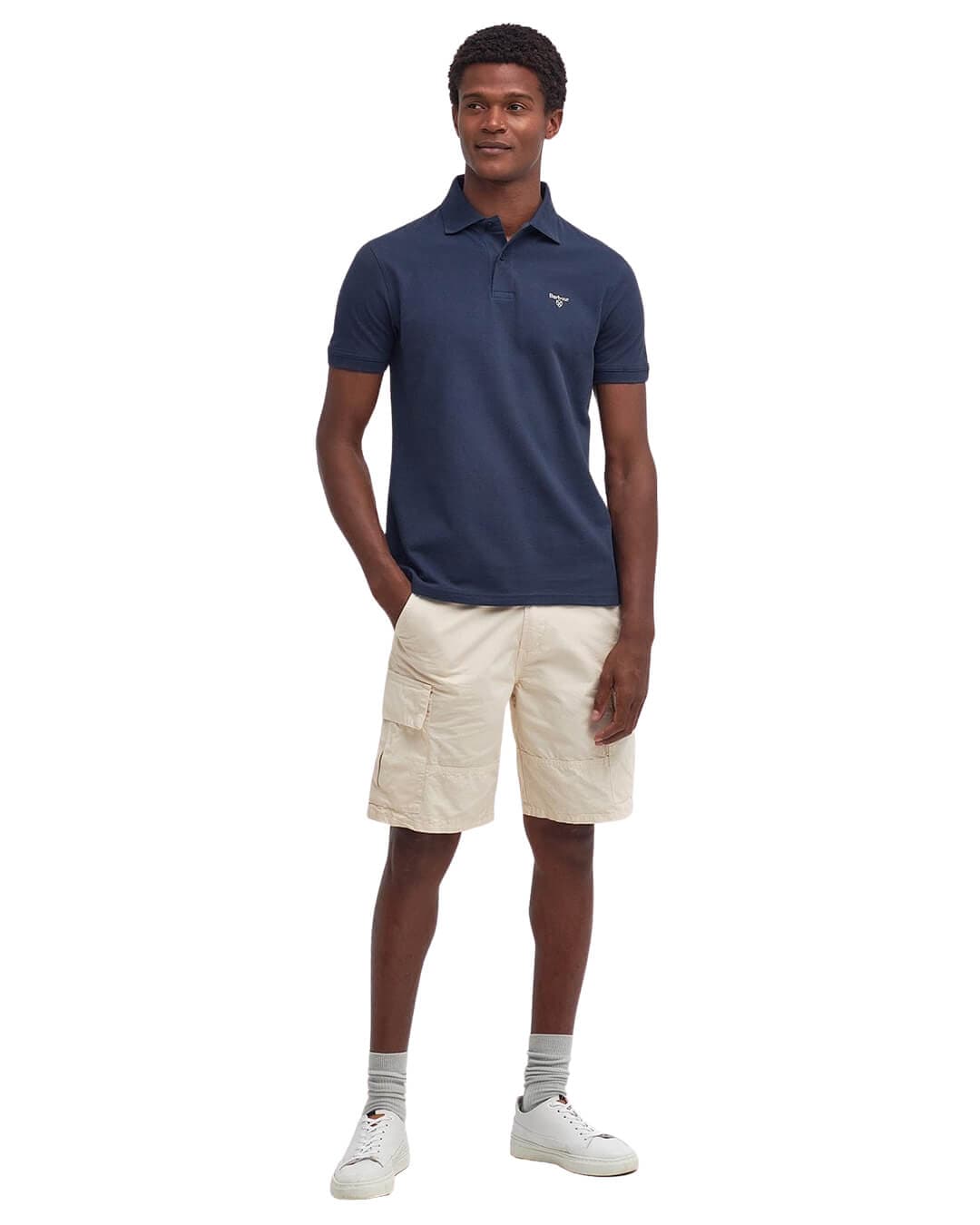 Barbour Polo Shirts Barbour LIGHTWEIGHT SPORTS POLO S NAVY NY91