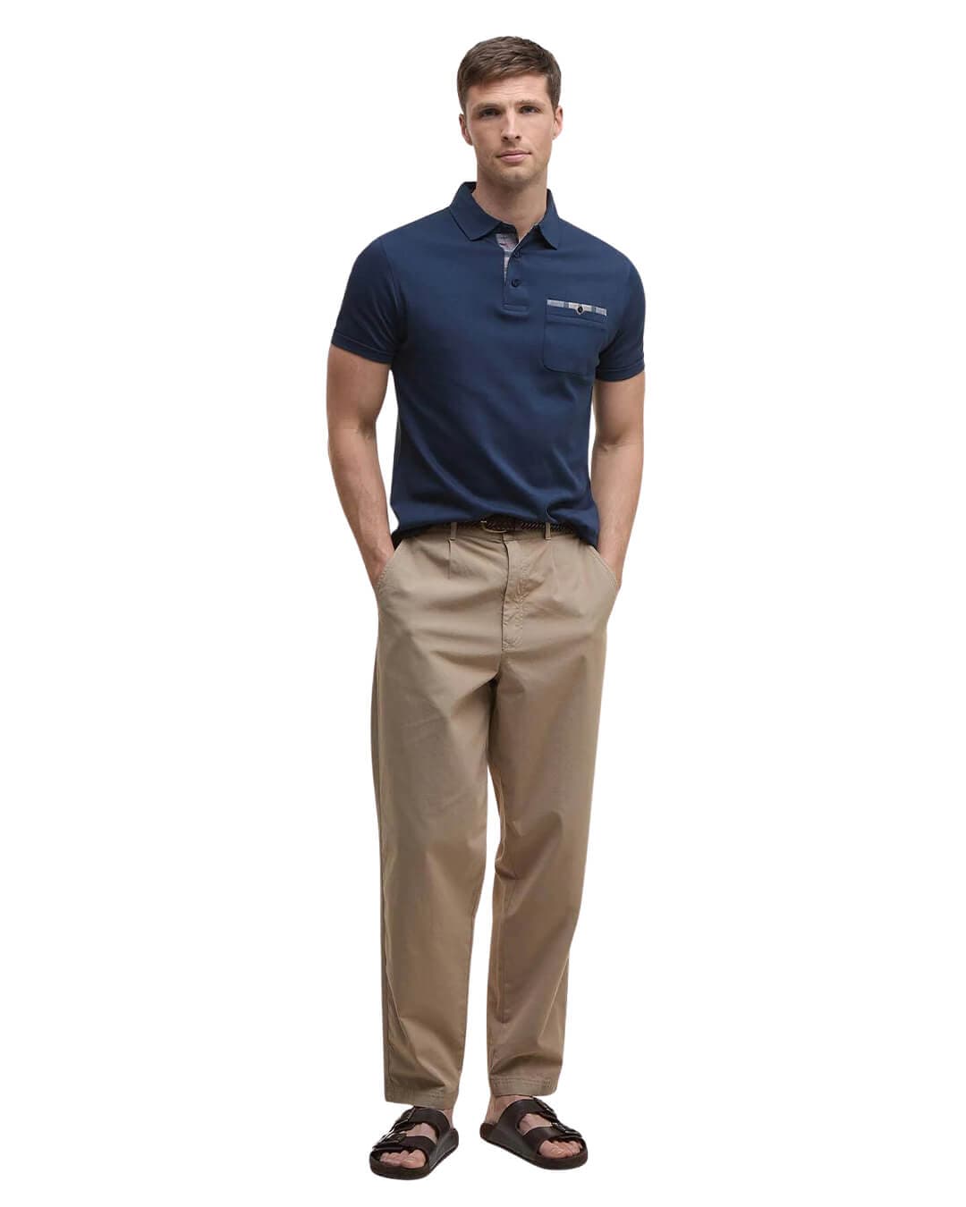 Barbour Polo Shirts Barbour Navy Premium Corpatch Tailored Polo