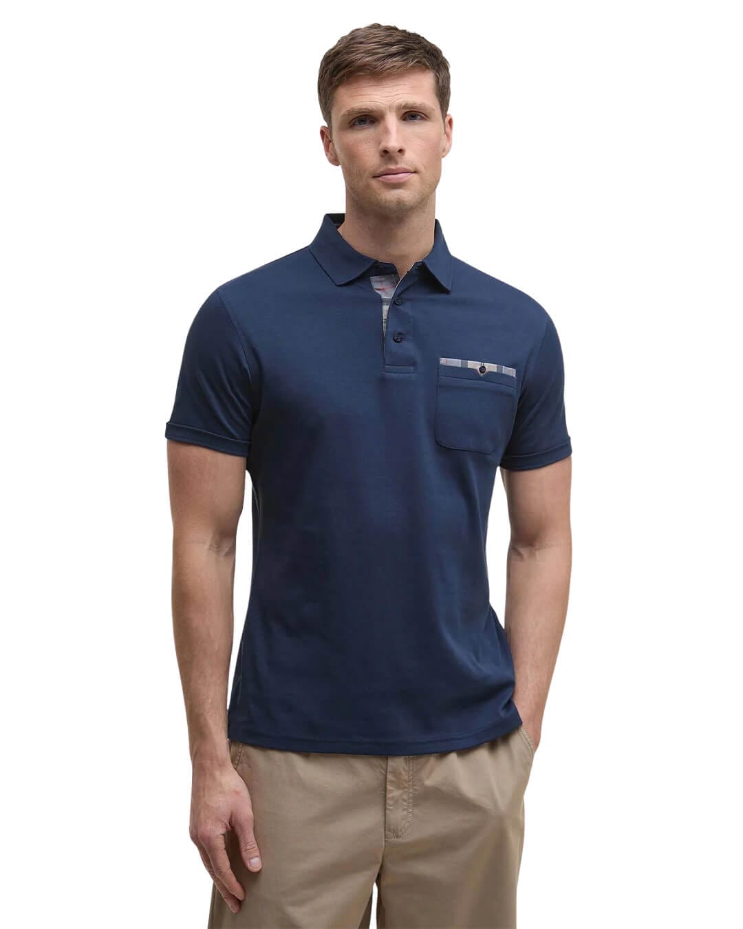 Barbour Polo Shirts Barbour Navy Premium Corpatch Tailored Polo