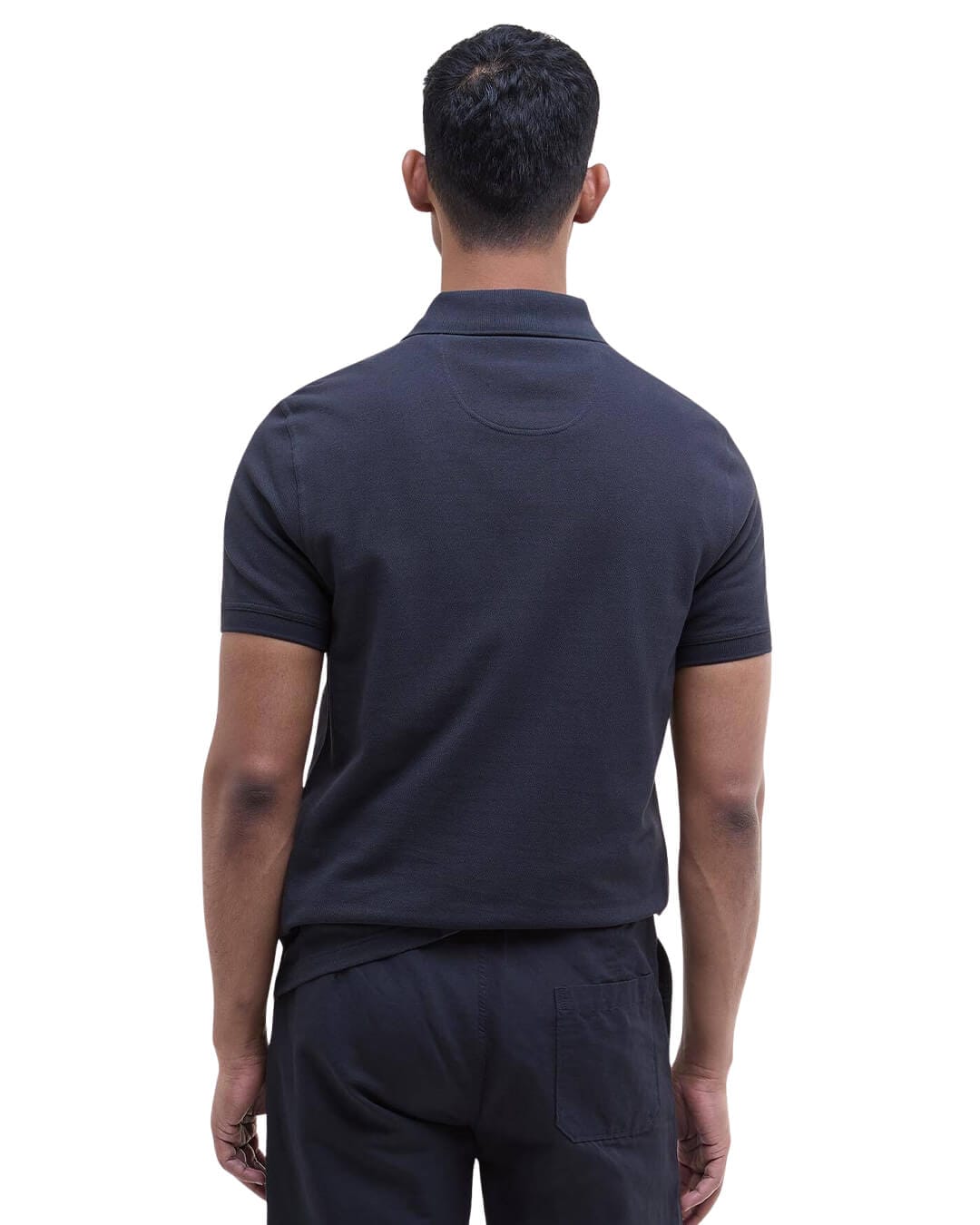 Barbour Polo Shirts Barbour Navy Tartan Pique Polo