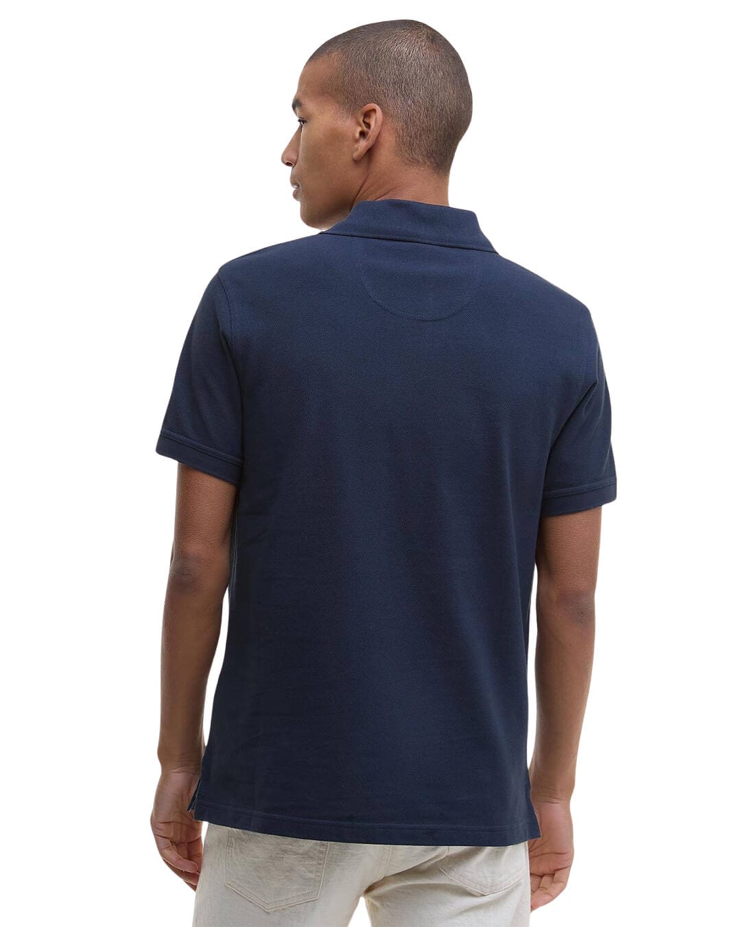 Barbour Polo Shirts Barbour Navy Tartan Pique Polo
