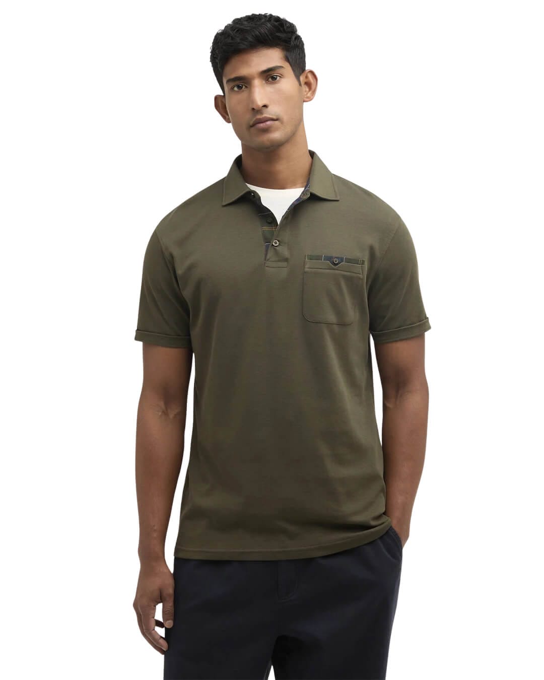 Barbour Polo Shirts Barbour Olive Premium Corpatch Tailored Polo