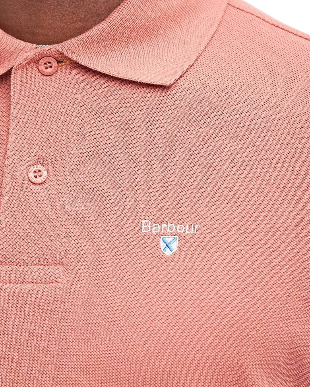 Barbour Polo Shirts Barbour Pink Tartan Pique Polo Pi55 Pink Clay